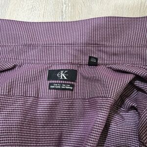 Calvin Klein Maroon Checkered Shirt